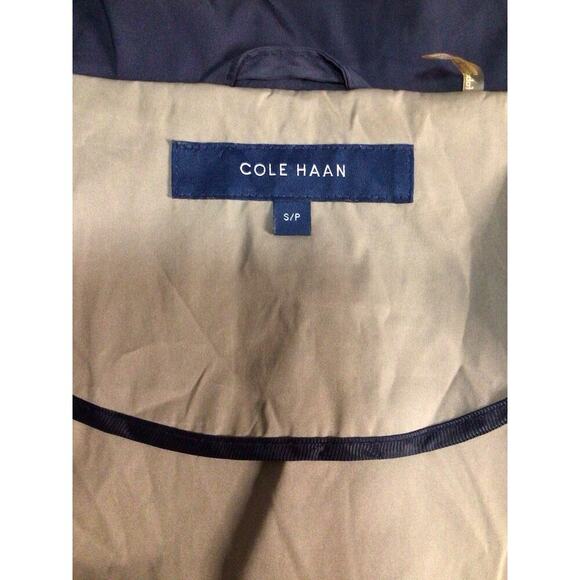 Cole Haan Women's Hooded Weather Resistant Jacket Coat Navy Indigo Size S/P - Picture 6 of 11